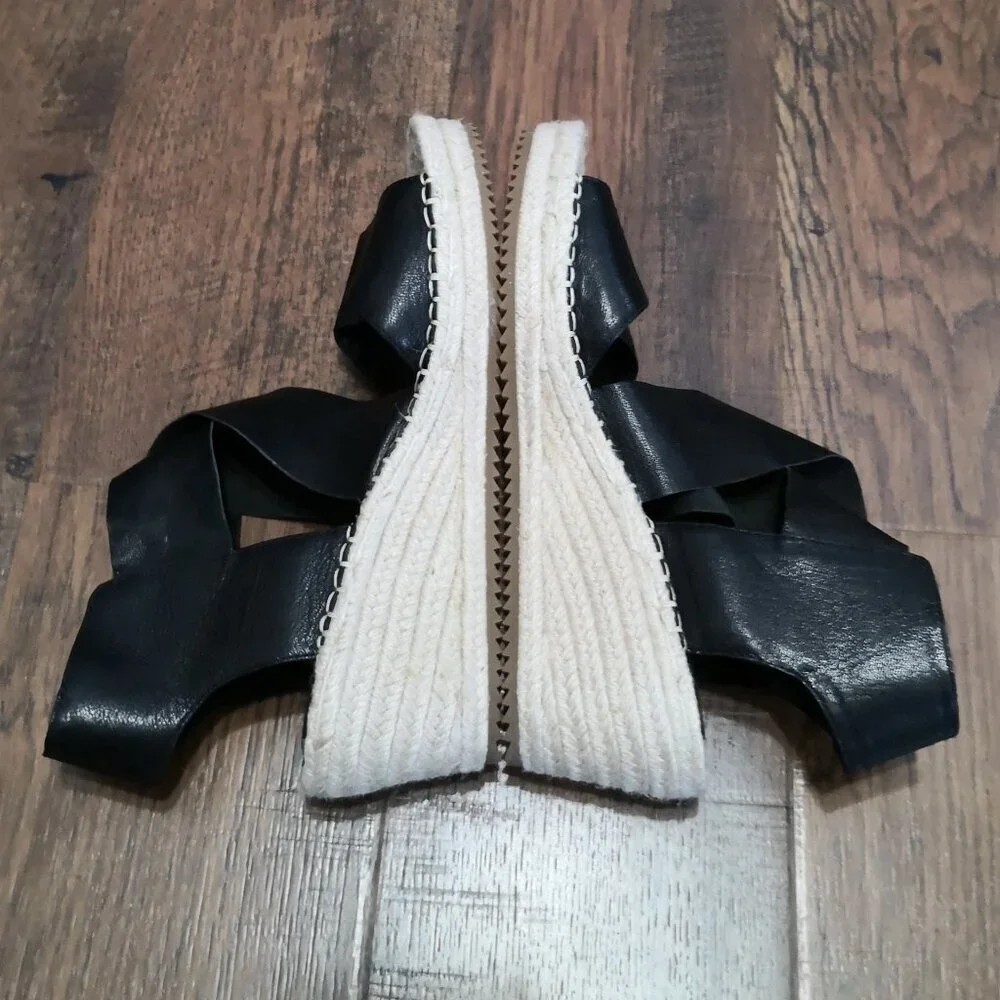 Brand New Eileen Fisher Willow Tumbled Leather Wedge‎ Espadrille Size 10